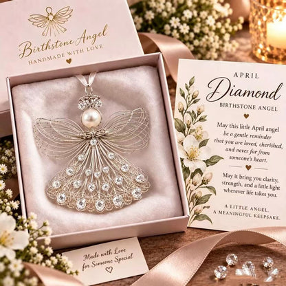 ⏳ 49% Off – 👼handmade Birthstone Angel Wire Ornament |12 Meaningful Birthstone Colors With Keepsake Card ✨