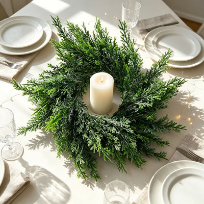 Draping Juniper Candle Ring | Large