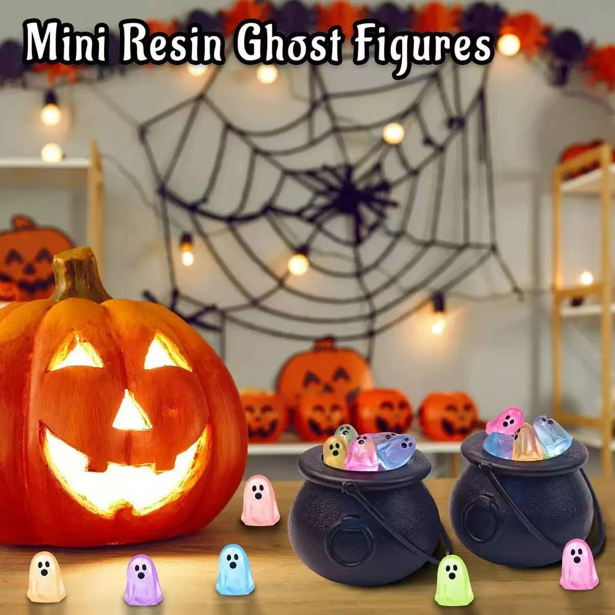 Glow-in-the-Dark Ghost Resin Charms