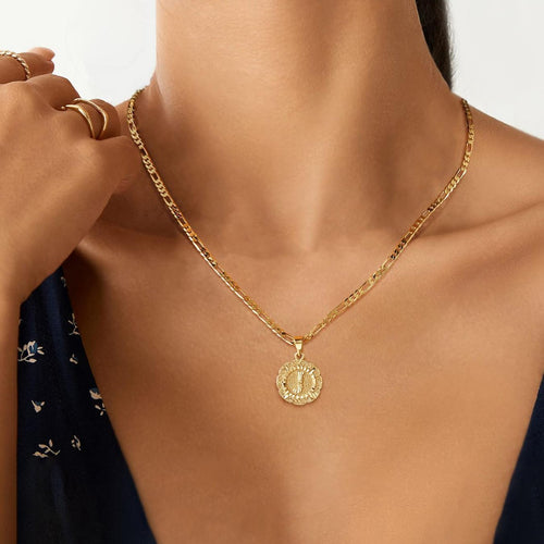 14K Gold Plated Initial Letter Pendant Necklace – A–Z