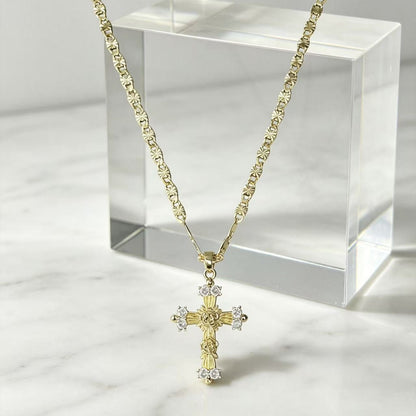 50% OFF💥Tri-Tone Guardian Angel Pendant Necklace