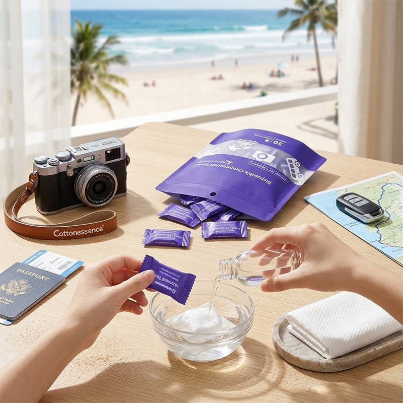 🧻✨ Compressed Travel Towels – Buy 2 Get 1 FREE! 🎁