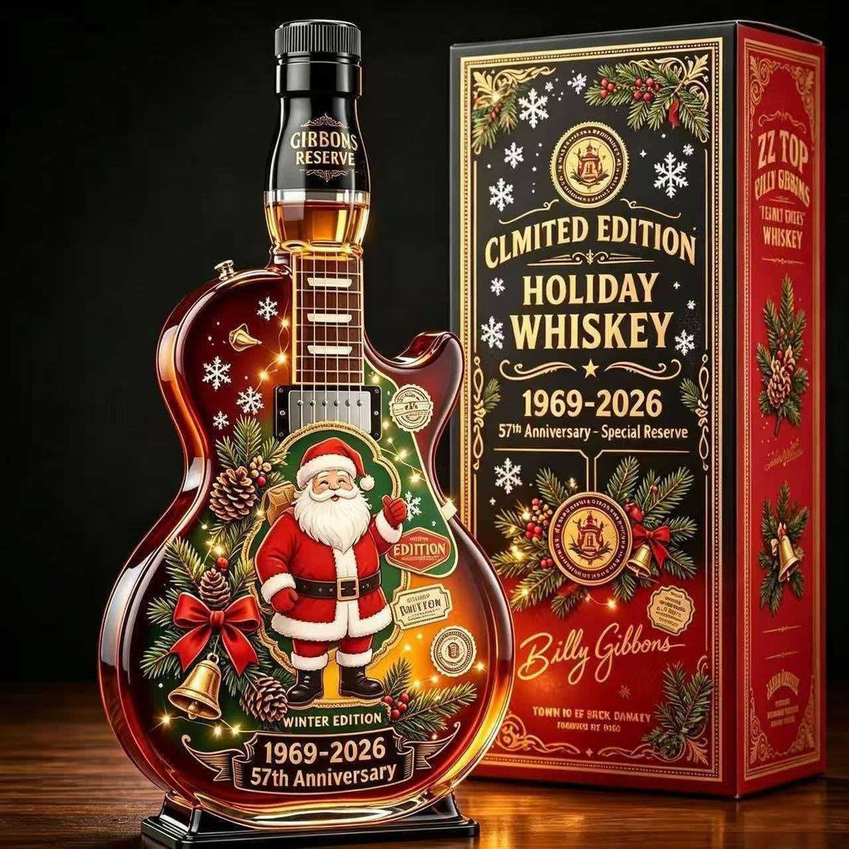 🔥Christmas: (The Best Gift for Dad)―Appetite for Rock: Vintage Sunburst Guitar Figurine Spirit Bottle