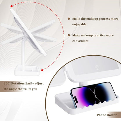 Tri-Fold LED Makeup Mirror