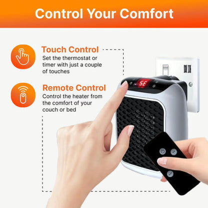 WellHeater 800W Ceramic Plug-In Heater with Remote