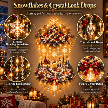 🎄 Illuminated Christmas Village Wall Hanging – Warm LED Christmas Wall Decor for Home✨️