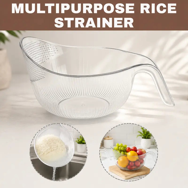 Multifunction Rice Strainer Bowl with Handle