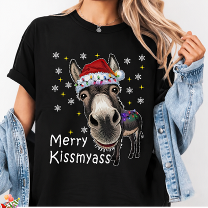Unisex Christmas Funny Print Short Sleeve T-Shirt