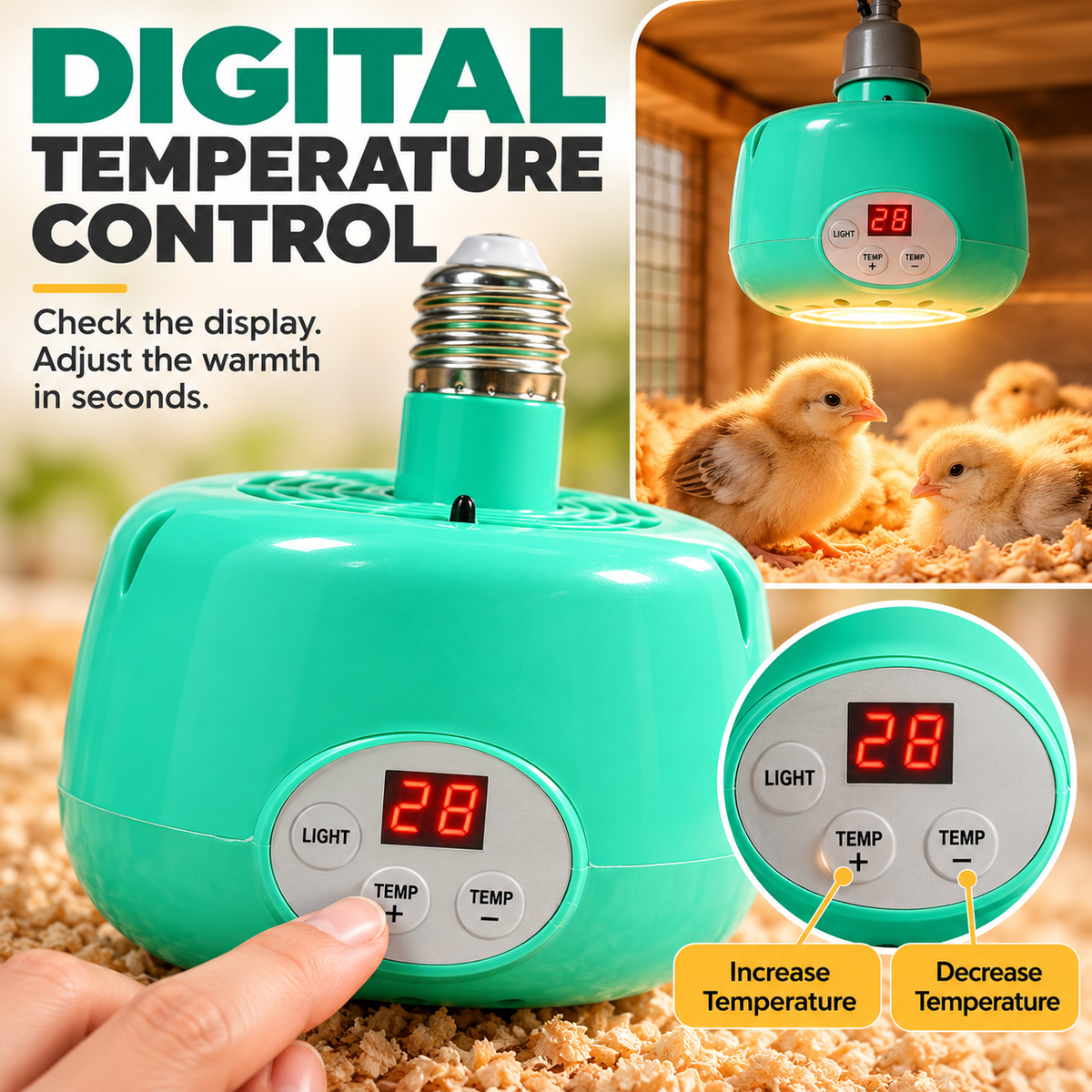 🐥Limited Time 50% OFF! 🌡️Smart Temperature Control Brooder Heater✨