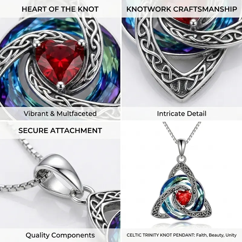 💎Trinity Knot Birthstone Pendant Necklace