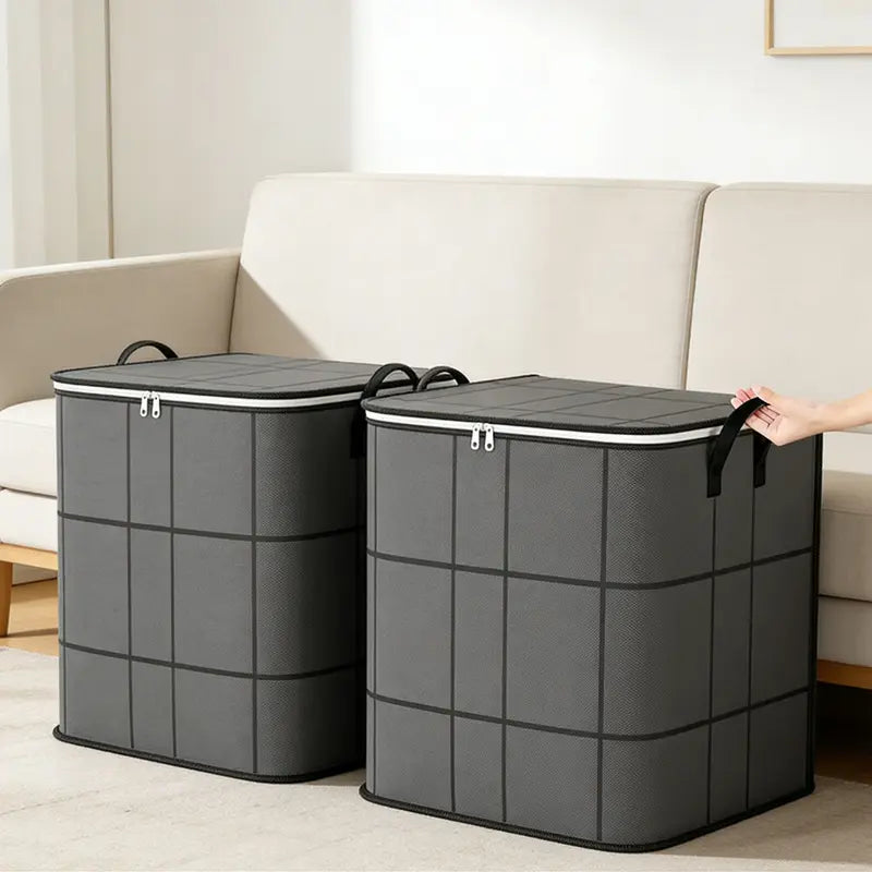 Large-Capacity Zippered Fabric Storage Bag for Clothes & Bedding