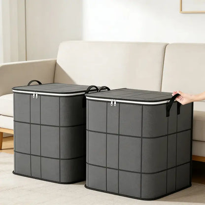Large-Capacity Zippered Fabric Storage Bag for Clothes & Bedding