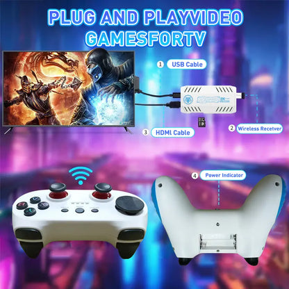 X10 Retro Game Stick with Wireless Controllers & Built-In Classic Games