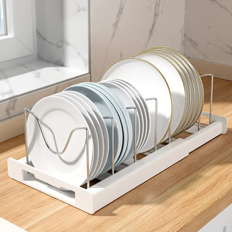 Adjustable 7-Slot Pot Lid & Bakeware Organizer Rack
