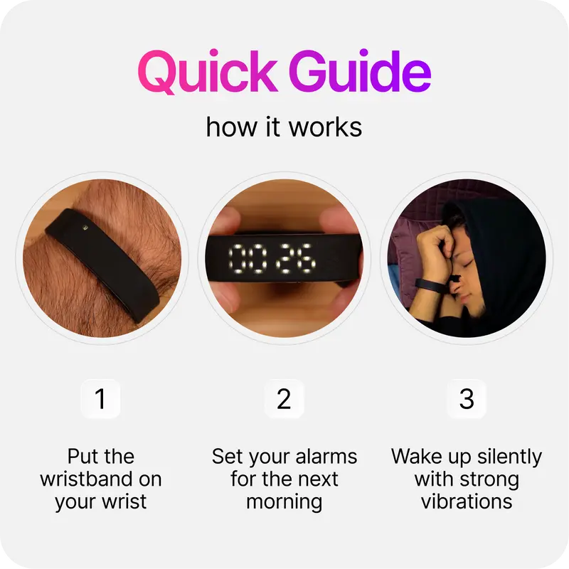 Silent Vibration Alarm Wristband