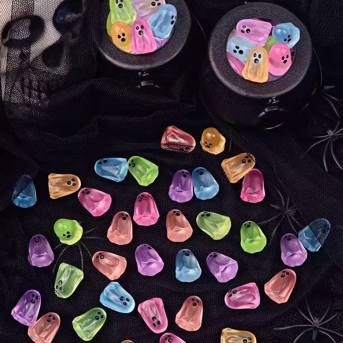 Glow-in-the-Dark Ghost Resin Charms