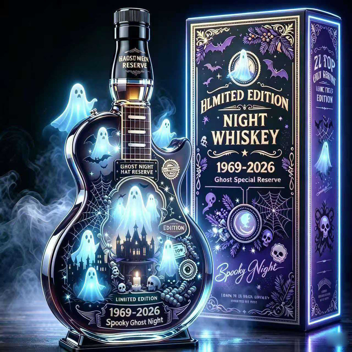 🔥Christmas: (The Best Gift for Dad)―Appetite for Rock: Vintage Sunburst Guitar Figurine Spirit Bottle