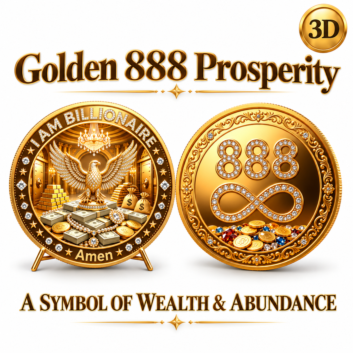 ⏰65% OFF💥3D All-Seeing Eye Prosperity Coin – Wealth & Good Luck Charm