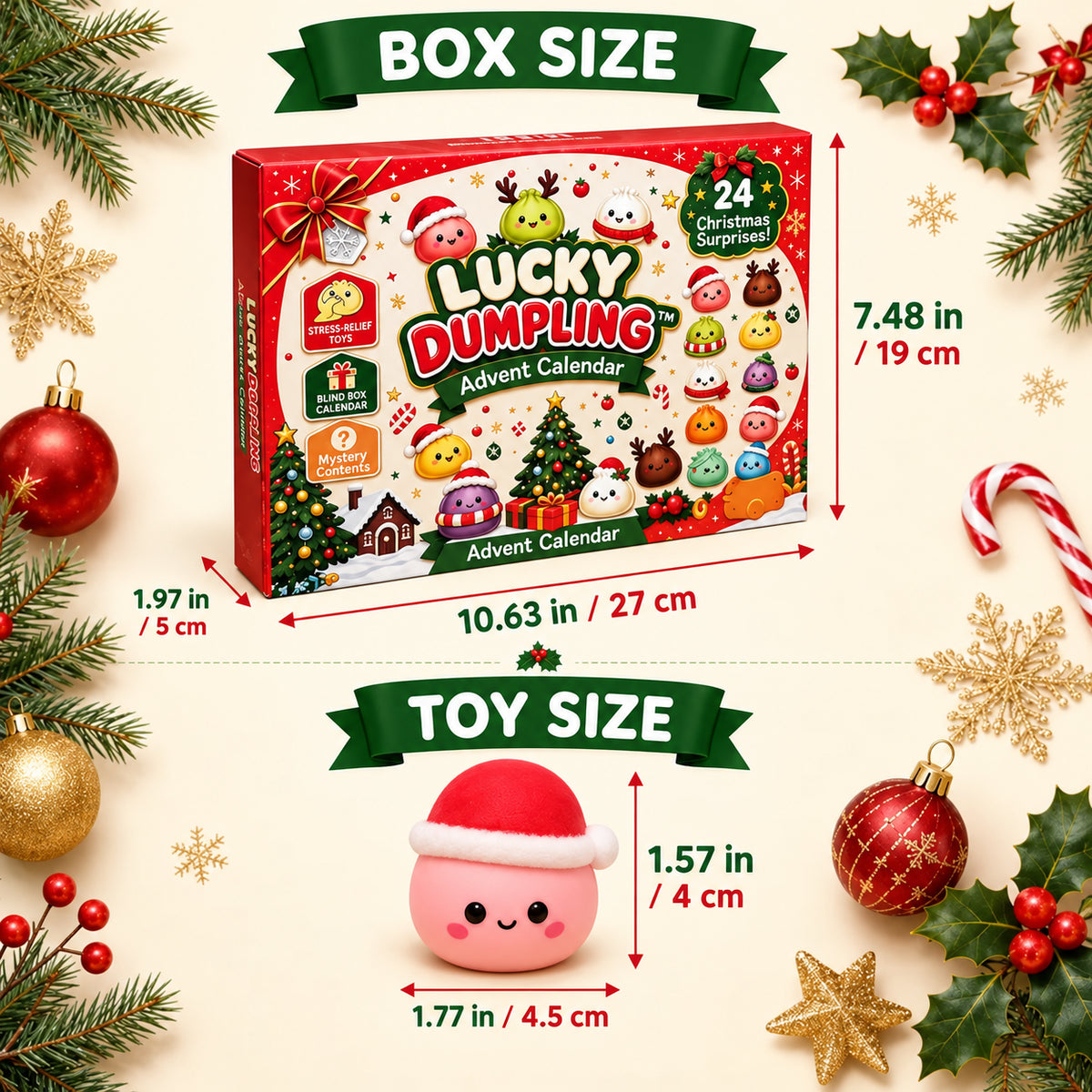 2026 Christmas Squishy Advent Calendar 24-Day Countdown