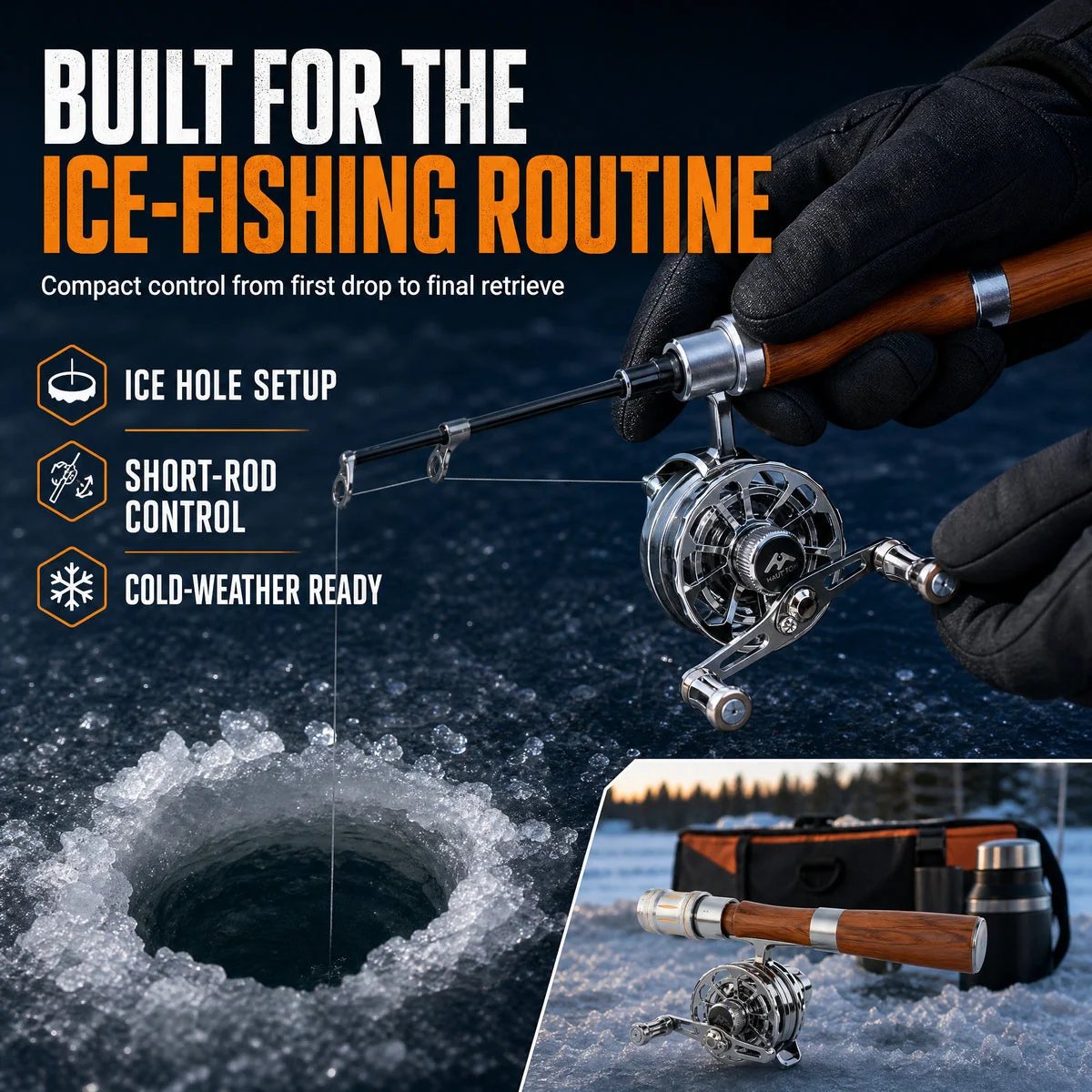 💯✨Metal-plated ice fishing reel