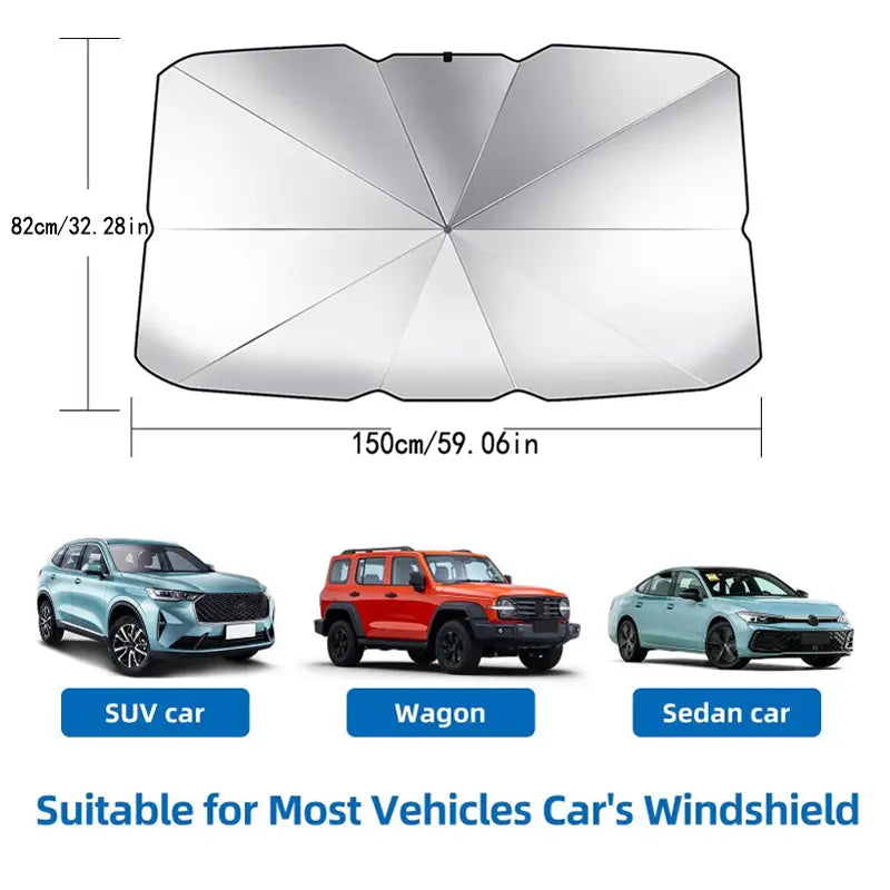 Portable Foldable Car Windshield Sunshade Umbrella