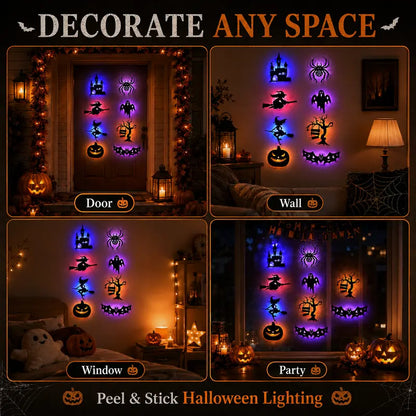 Halloween LED Silhouette Wall Light Stickers for Home Window Door Party