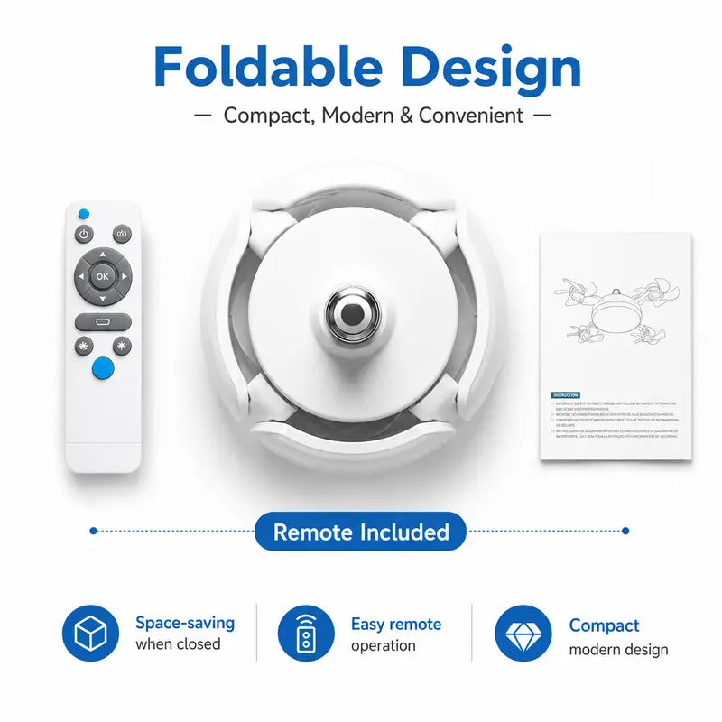Foldable LED Ceiling Fan Light with Remote
