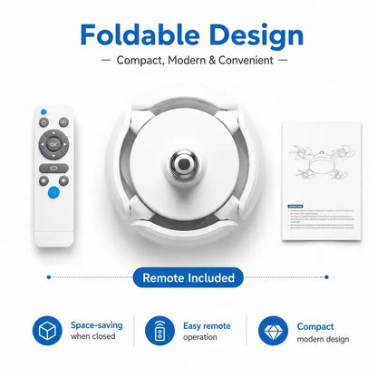 Foldable LED Ceiling Fan Light with Remote