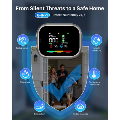 6-in-1 Battery Rotable Air Safety Monitor