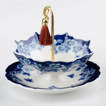 Blue-and-White Umbrella Tea Strainer & Filter Set