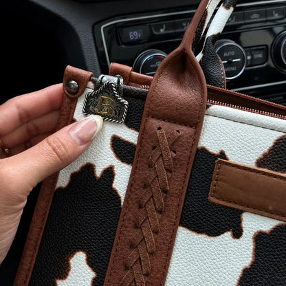 Personalized Western Cow Tag Keychain