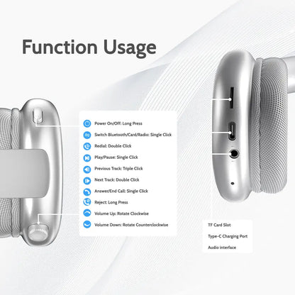 Wireless Over-Ear Bluetooth Gaming Headphones