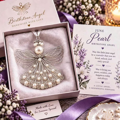 ⏳ 49% Off – 👼handmade Birthstone Angel Wire Ornament |12 Meaningful Birthstone Colors With Keepsake Card ✨