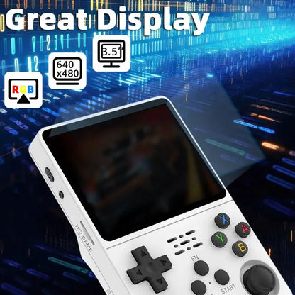 R36S Retro Handheld Game Console with 3.5″ IPS Screen & 64GB Card