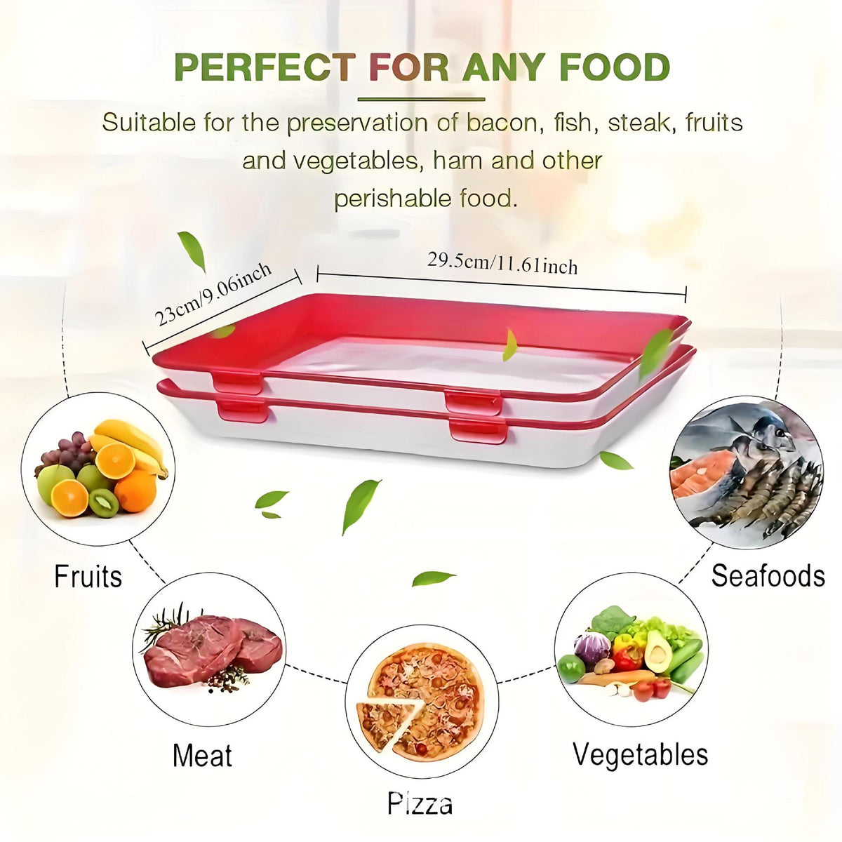 Stackable Vacuum Fresh-Keeping Tray – Space-Saving Food Storage Box