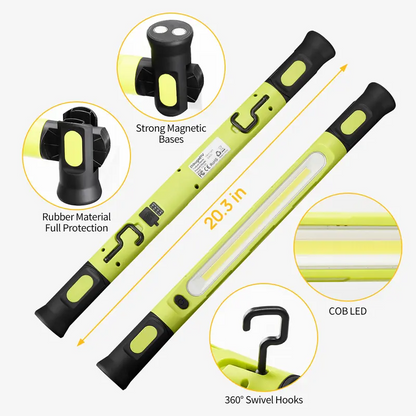 3000LM LED Under Hood Work Light Bar With Magnetic Mount & Rechargeable Battery