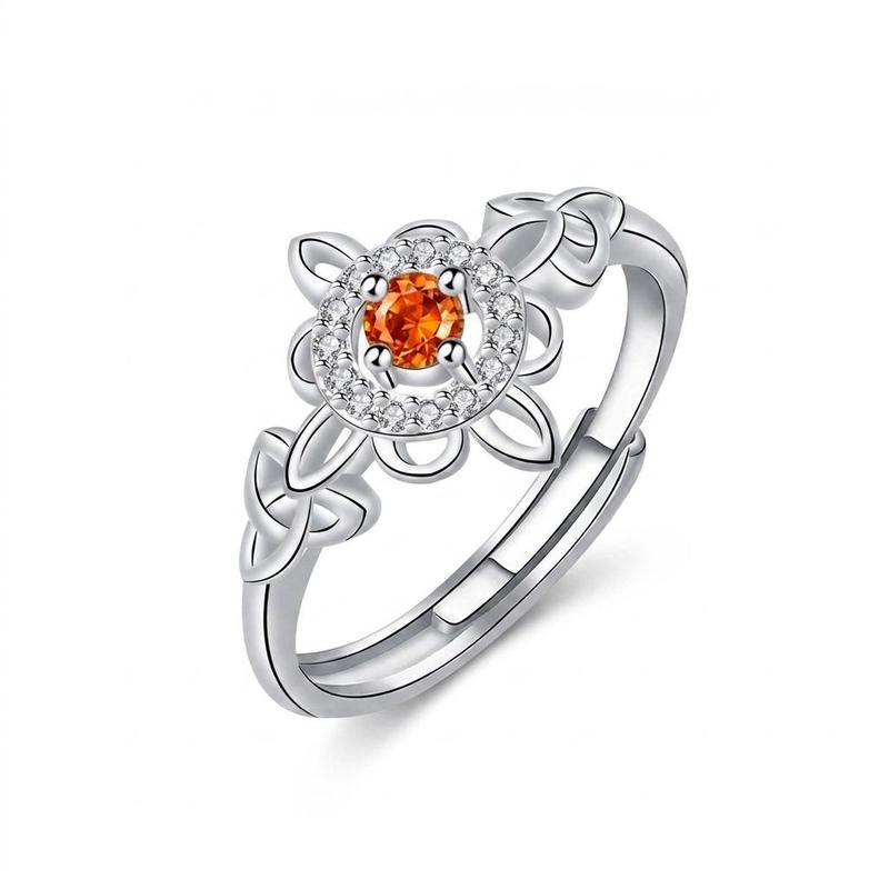 Celtic Floral Birthstone Ring