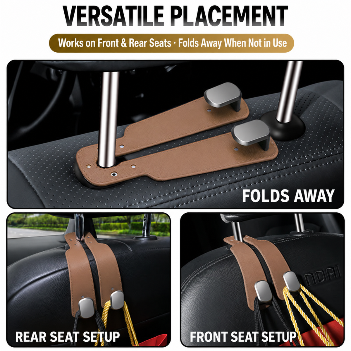 2 Pcs Car Hooks for Headrest