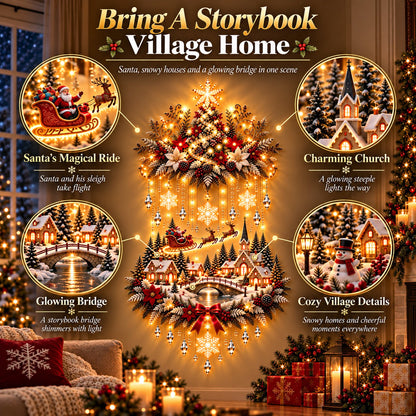 🎄 Illuminated Christmas Village Wall Hanging – Warm LED Christmas Wall Decor for Home✨️