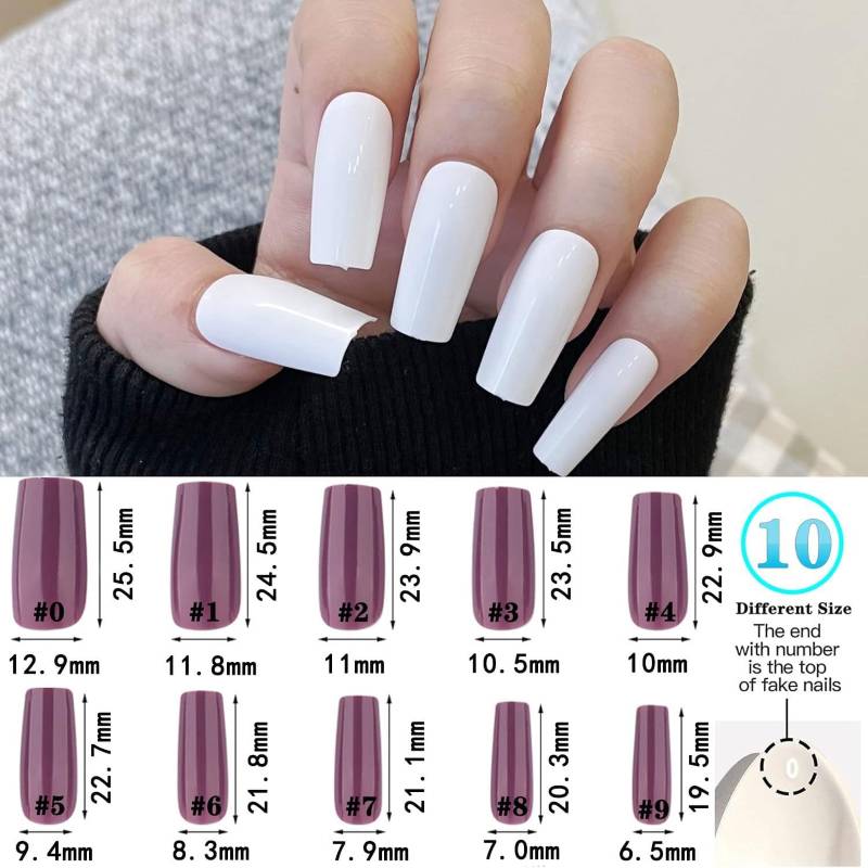 24 Color 576 Pcs Glossy Press-On Nails Set