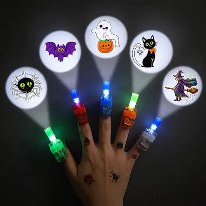 Halloween & Christmas LED Finger Projector Rings