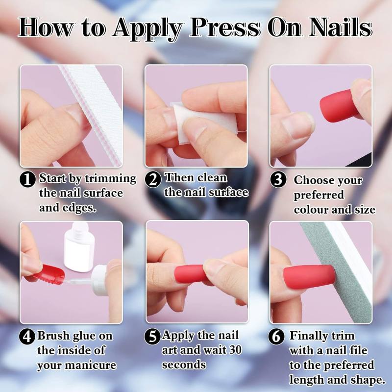 24 Color 576 Pcs Glossy Press-On Nails Set