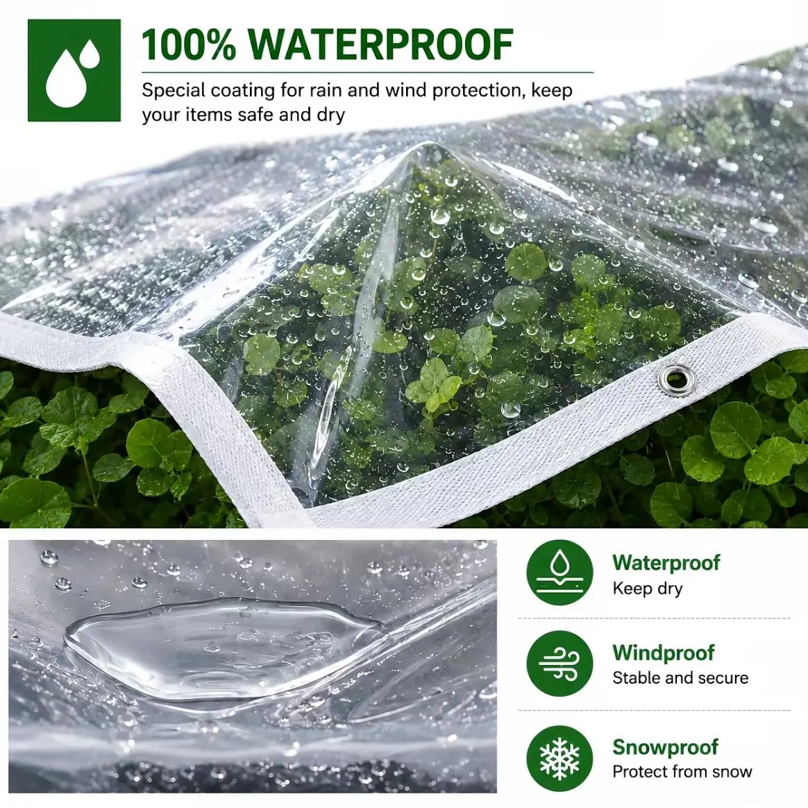 RainShield Pro™ Transparent Waterproof Tarp
