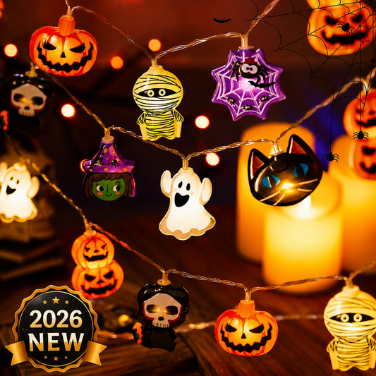 Halloween LED String Lights – Mummy, Pumpkin & Ghost Decorations