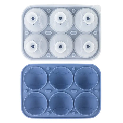 Baseball Ice Cube Mold – 6-Cavity Silicone Ice Ball Maker