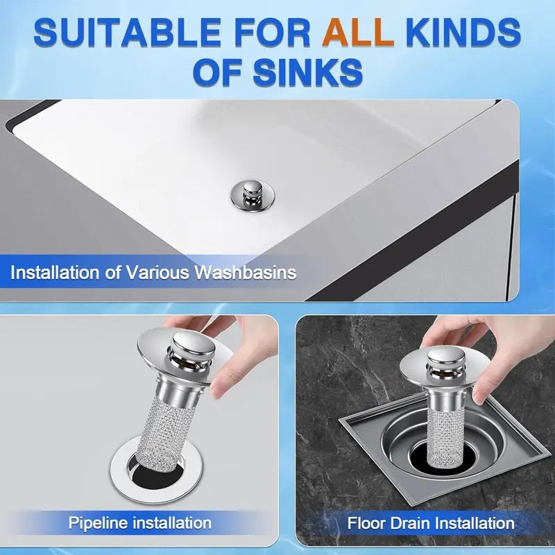 Stainless Steel Anti-Odor Bathroom Sink Stopper