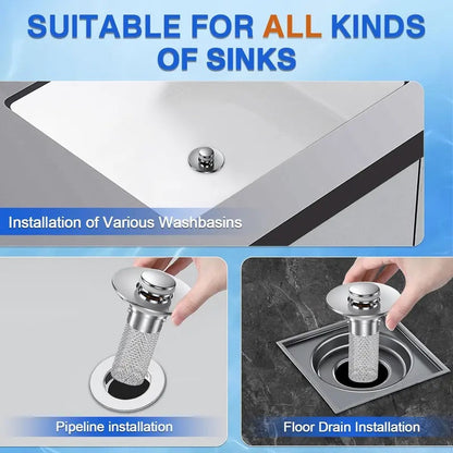 Stainless Steel Anti-Odor Bathroom Sink Stopper