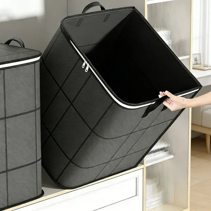 Large-Capacity Zippered Fabric Storage Bag for Clothes & Bedding
