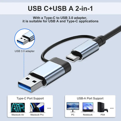 ⚡️8-in-1 USB-C Hub – Fast Charging, USB 3.0 & SD/TF Card Reader