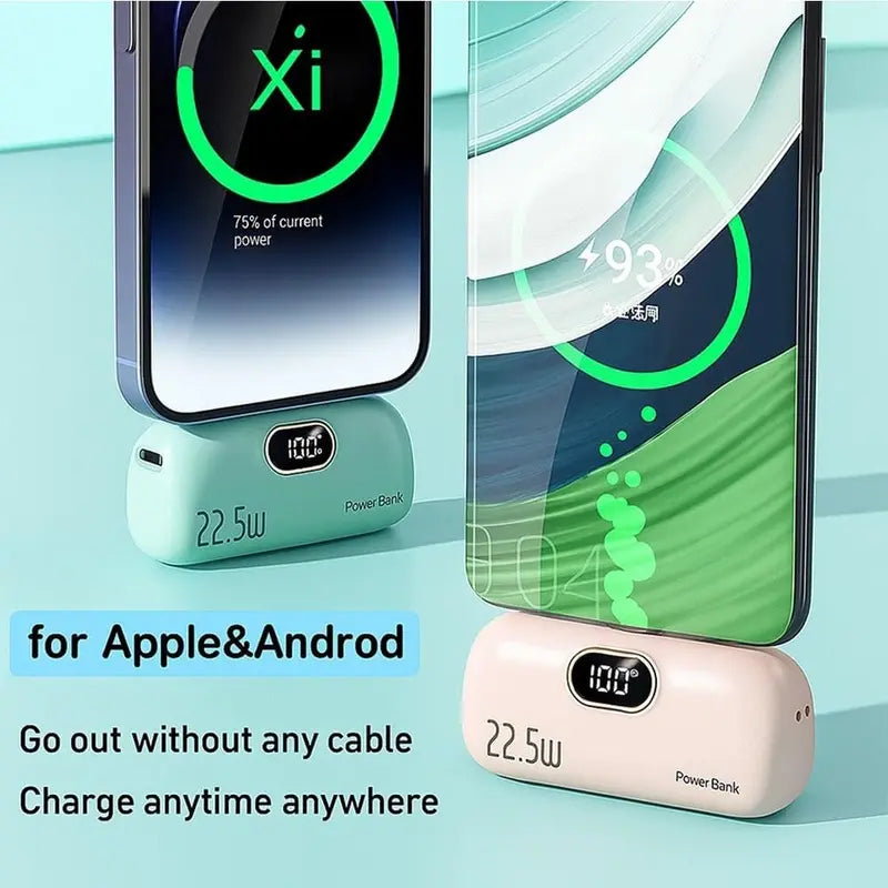 5000mAh Mini 22.5W Portable Charger with Digital Display